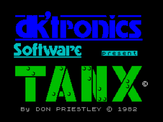 3D Tanx title screen for ZX Spectrum
